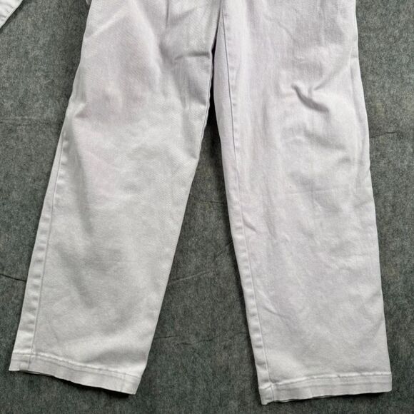 Shoe Fly Jumpsuit Women's Large White Tie-Belt Casual Straight Leg Button-front - Picture 5 of 9